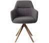 2 x Kinko Rotérbare Spisebordsstole H84 cm polyester - Rødguld/Mørkegrå