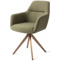 2 x Kinko Rotérbare Spisebordsstole H84 cm polyester - Guld/Jægergrøn