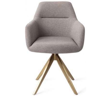 Billede af 2 x Kinko Rotérbare Spisebordsstole H84 cm polyester - Guld/Earl Grey