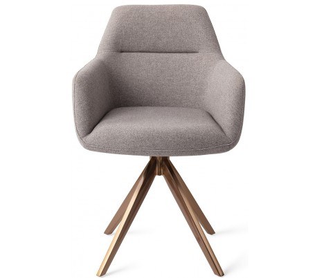 Billede af 2 x Kinko Rotérbare Spisebordsstole H84 cm polyester - Rødguld/Earl Grey