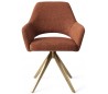 2 x Yanai Rotérbare Spisebordsstole H86 cm polyester - Guld/Terracotta