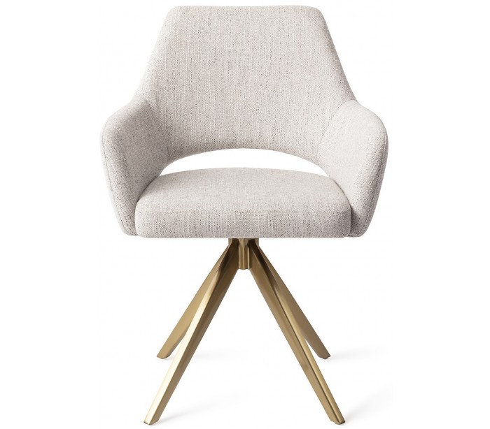 2 x Yanai Rotérbare Spisebordsstole H86 cm polyester - Guld/Duegrå