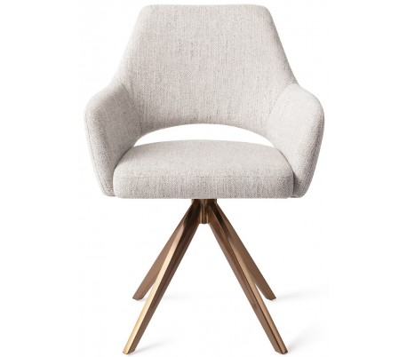 Billede af 2 x Yanai Rotérbare Spisebordsstole H86 cm polyester - Rødguld/Duegrå