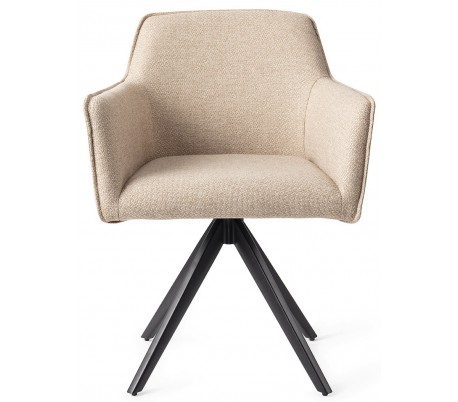 Se 2 x Hofu Rotérbare Spisebordsstole H82 cm polyester - Sort/Lys valnød hos Lepong.dk