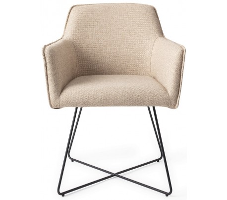 Se 2 x Hofu Spisebordsstole H82 cm polyester - Sort/Lys valnød hos Lepong.dk