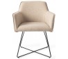 2 x Hofu Spisebordsstole H82 cm polyester - Sort/Lys valnød