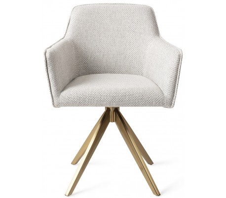 2 x Hofu Rotérbare Spisebordsstole H82 cm polyester - Guld/Lys valnød