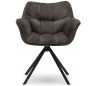 Carnaby Spisebordsstol i velour og metal H80 cm - Sort/Antracit