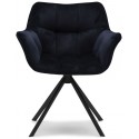 Carnaby Spisebordsstol i velour og metal H80 cm - Sort/Gyldent