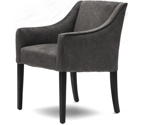 Billede af Spisebordsstol i polyester og træ H86 cm - Sort/Elefantgrå
