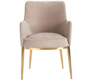 Breeze spisebordsstol i velour H86 cm - Børstet guld/Antracit 2