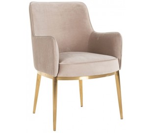 Breeze spisebordsstol i velour H86 cm - Børstet guld/Antracit