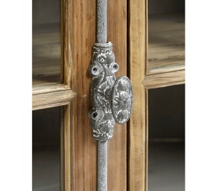 Sideboard i egetræ og metal B200 cm - Antik guld/Rustik natur 2