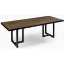 Rustikt spisebord i genanvendt egetræ og metal 260 x 100 cm - Antik sort/Brun