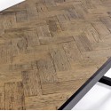 Rustikt spisebord i genanvendt egetræ og metal 260 x 100 cm - Antik sort/Brun