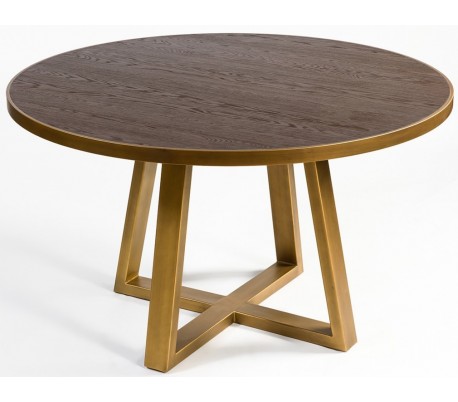 Rundt spisebord i egetræ Ø150 cm - Børstet eg