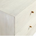 Sengebord i metal og egetræ H60 cm - Antik guld/Antik hvid