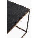 Sofabord i egetræ og metal 130 x 70 cm - Antik kobber/Mørkebrun