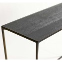 Sofabord i egetræ og metal 130 x 70 cm - Antik kobber/Mørkebrun