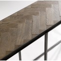 Sofabord i genanvendt fyrretræ og metal 140 x 80 cm - Antik sort/Rustik brun