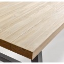 Spisebord i olieret egetræ og metal 200 x 100 cm - Sort/Natur