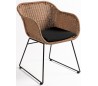 Havestol i syntetisk rattan og metal H82 cm - Natur/Sort