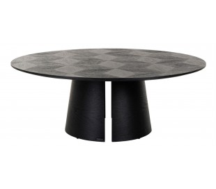 Glaston sofabord i egetræ, finér og glas 55 x 55 cm - Sort/Sortnet 2