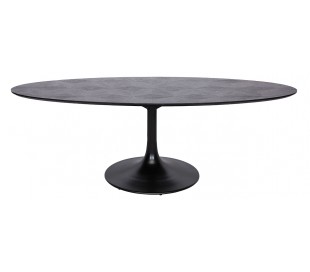 Ovalt spisebord egetræ sort 2