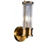 Væglampe i glas og metal H29 cm - Aldret guld/Klar rillet