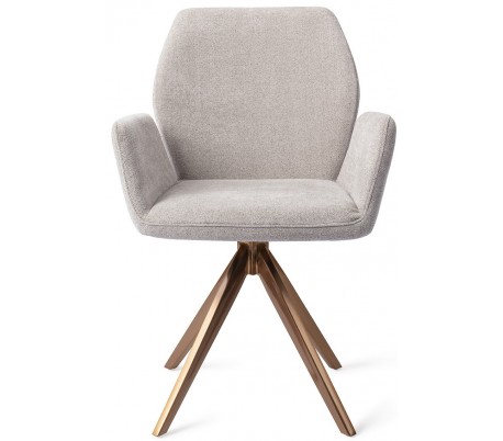 Billede af 2 x Misaki Rotérbare Spisebordsstole H87 cm polyester - Rødguld/Grå