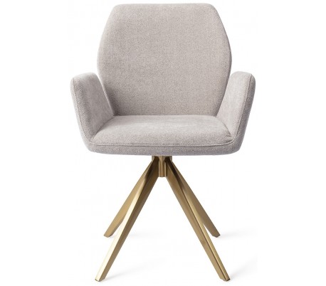 Se 2 x Misaki Rotérbare Spisebordsstole H87 cm polyester - Guld/Grå hos Lepong.dk