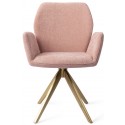 2 x Misaki Rotérbare Spisebordsstole H87 cm polyester - Guld/Grå
