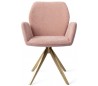 2 x Misaki Rotérbare Spisebordsstole H87 cm polyester - Guld/Rosa