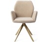 2 x Misaki Rotérbare Spisebordsstole H87 cm polyester - Guld/Karamel