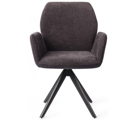 Billede af 2 x Misaki Rotérbare Spisebordsstole H87 cm polyester - Sort/Antracit