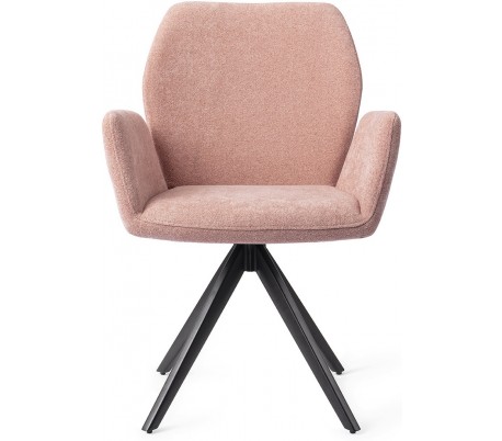 Se 2 x Misaki Rotérbare Spisebordsstole H87 cm polyester - Sort/Rosa hos Lepong.dk
