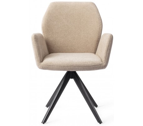 Se 2 x Misaki Rotérbare Spisebordsstole H87 cm polyester - Sort/Karamel hos Lepong.dk