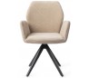 2 x Misaki Rotérbare Spisebordsstole H87 cm polyester - Sort/Karamel