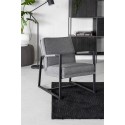 Isaac lænestol i metal og polyester H71 cm - Sort/Grå