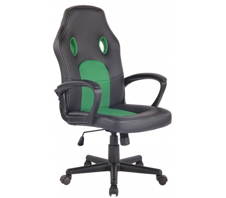 Racing Gaming kontorstol i kunstlæder H110 - 120 cm - Sort/Grøn