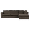 Freddie sofa med chaiselong i tekstil 283 x 197 cm - Varm grøn
