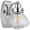 Tessa Badeværelseslampe i stål og glas H19,4 cm 1 x 3,5W LED - Poleret krom/Hvid