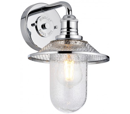 Billede af Rigby Badeværelseslampe i stål og glas H30 cm 1 x E27 - Poleret krom/Klar med dråbeeffekt