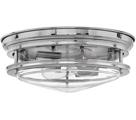 Se Hadrian Badeværelseslampe i stål og glas Ø30,5 cm 2 x E27 - Poleret krom/Klar hos Lepong.dk