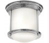 Hadrian Mini Badeværelseslampe i stål og glas Ø19,6 cm 1 x E27 - Poleret krom/Opalhvid
