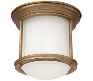 Hadrian Mini Badeværelseslampe i stål og glas Ø19,6 cm 1 x E27 - Poleret krom/Opalhvid