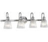 Addison Badeværelseslampe i stål og glas B82,2 cm 4 x G9 LED - Poleret krom/Klar rillet