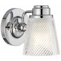 Addison Badeværelseslampe i stål og glas H24,2 cm 1 x G9 LED - Poleret krom/Klar rillet