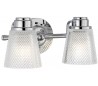 Hudson Badeværelseslampe i stål og glas B34,5 cm 2 x G9 LED - Poleret krom/Klar kantet