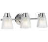 Hudson Badeværelseslampe i stål og glas B54,5 cm 3 x G9 LED - Poleret krom/Klar kantet